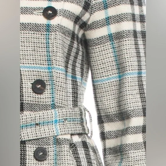 BURBERRY COAT plaid double-breasted trench coat S/US 4